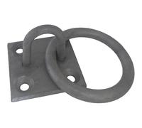 Steel Ring on Plate Anchor Point | Heavy-Duty Hook Loop Bracket for Chain, Gate, Fence, Wall, Ceiling, Swing, Rope & Suspension | Durable M6 Fixing Holes for Secure Mounting Indoors & Outdoors