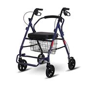 Steel Rollator Walker with 4-Wheels and Adjustable Arms Supports 300 Lbs Folding Medical Rolling Walker for Seniors and Adults