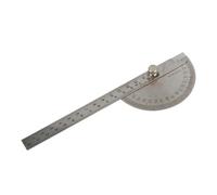 Steel Ruler Adjustable 0~180° Stainless Protractor 14.5cm Multifunction Roundhead Angle Mathematics Measuring Drawing Tool 1 Pc