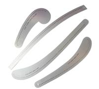 Steel Ruler Metal Sewing Curve Ruler For Design, Pattern Making, & Metric System 32cm 48cm 60cm(4 Pieces a Set)
