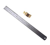 Steel Ruler, Satin Chrome-Plated, Inches and Centimeters, Brass Slide Block for Woodworking