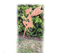 Steel Rust Fairy Angel Wings Outdoor Garden Silhouette Spike Statue Ornament Art