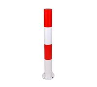 Steel Safety Bollard, Parking Barrier Post with Reflective Stripes, Driveway Barrier Road Traffic Bollards for Garage, School(Red,29.5x2.9in/75x7.6cm)