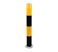 Steel Safety Bollard, Parking Barrier Post with Reflective Stripes, Driveway Barrier Road Traffic Bollards for Garage, School(Yellow,29.5x2.9in/75x7.6cm)