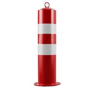 Steel Safety Bollard with Reflective Tape for Parking Lot, Traffic Control, and Hazard Warning