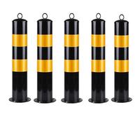Steel Safety Bollard with Reflective Tape for Parking Lot, Traffic Control, and Hazard Warning