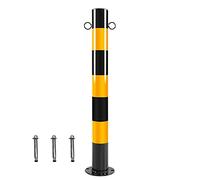 Steel Safety Bollard with Reflective Tape for Traffic Control and Garage Security