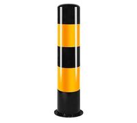 Steel Safety Bollards,29.5in Heavy Duty Traffic Bollard Stanchion Parking Pole Driveway Barrier,Construction Lot Road Marker(1PCS)