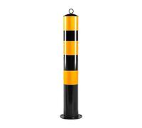 Steel Safety Bollards, 2mm Thicked Parking Barrier, Traffic Delineator Post, Fixing Down Security Prevention Bollard Post with Reflective Tape,19.7/29.5/39.4"H×4.5"W(75cm/29.5in)
