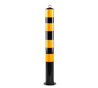Steel Safety Bollards, 2mm Thicked Parking Barrier, Traffic Delineator Post, Fixing Down Security Prevention Bollard Post with Reflective Tape,19.7/29.5/39.4"H×4.5"W(100cm/39.4in)