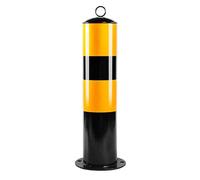 Steel Safety Bollards, 2mm Thicked Parking Barrier, Traffic Delineator Post, Fixing Down Security Prevention Bollard Post with Reflective Tape,19.7/29.5/39.4"H×4.5"W(50cm/19.7in)