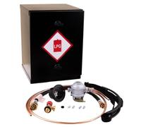 STEEL SAFETY GAS LOCKER KIT WITH BULKHEAD REGULATOR FOR CAMPERVAN MOTORHOME RV - REMOVABLE FRONT - 340MM HIGH