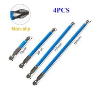 Steel Screwdriver Bits Set 4pcs PH2 Long 50-150mm | Mixed lengths 50-150mm, for versatile sizing, reaches deep screws, adapts to various tasks