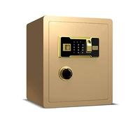 Steel Security and Fingerprint Fire Resistant, Electronic password plus handle, Lock Box Fireproof Safe with Digital Keypad, for Medicine Money Documents Valuables, Gold