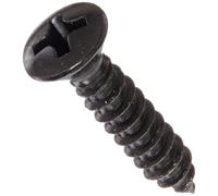Steel Sheet Metal Screw, Black Oxide Finish, 82 degrees Oval Head, Phillips Drive, Type AB, 8-18 Thread Size, 3/4" Length (Pack of 100)