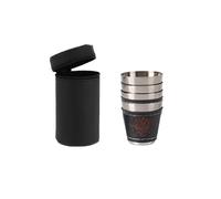 Steel Shot Glass Set Portable Leather Cover Portable Shot Glasses 30/70/180ml Capacity Get Togethers Festival Shot Glass