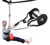 Steel Slider Rope Pulley - slacklines Cable Pulley System, Sturdy Rope Slider Pulley | High Load Capacity Pulley with 5 Wheels, Versatile Exercise Gear for Indoor, Outdoor, Backyard