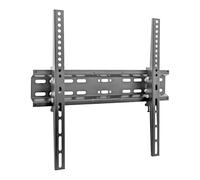 Steel Slimline TV Wall Bracket for 25-55 Inch Flat & Curved TVs up to 35kg; Max. VESA 400x400mm - Black - 1x LED OLED Flat Screen Smart Over Table Radiator Shelf Mount Brackets - by Harbour Housewares