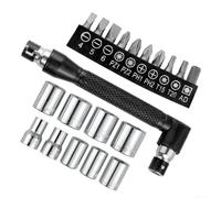 Steel Socket Screwdriver Kit 21Pc With Case | 21-piece set, 1/4 drive, metric sizes 5-13mm, includes case, auto repair ready
