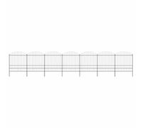 Steel Spearhead Garden Fence 1248 x 200 cm Black Heavy Duty Privacy Screen for Garden and Property Durable 8 Post Fencing System