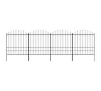 Steel Spearhead Garden Fence 714.5 x 200 cm Black Heavy Duty Privacy Fence Panel 4 Panels 5 Posts for Garden and Plot