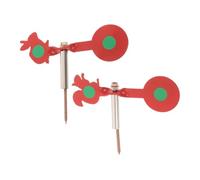 Steel Spinning Animal Target Set with Replaceable Plates, Outdoor | Tree Mounted, Carbon Steel Build, Red Finish, Modular Rod Base, Hit Feedback