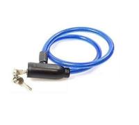 Steel Spiral Cable Bicycle Bike Lock 2 Keys Cycle Chain PVC Non scrachable Sleve (Blue)
