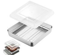 Steel Square Cake Brownie Baking Pans, Baking Pan with Lid and Rack, Roast Turkey Non For Cooking BakingTray Stick