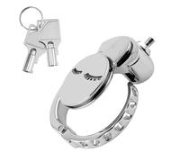 Steel Stainless Sex Toys Inverted Chastity Lock Device Flat Penis Cage SM Invisible Abstinence Adjustable Cock Rings Cage for Male Penis Training Bondage to Prevent Erection for Men