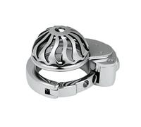 Steel Stainless Sex Toys Inverted Chastity Lock Device Flat Penis Cage SM Invisible Abstinence Adjustable Cock Rings Cage for Male Penis Training Bondage to Prevent Erection for Men