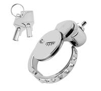 Steel Stainless Sex Toys Inverted Chastity Lock Device Flat Penis Cage SM Invisible Abstinence Adjustable Cock Rings Cage for Male Penis Training Bondage to Prevent Erection for Men