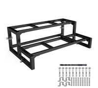 Steel Stairs Freestanding 2 Steps,Galvanised Stair Stringer for Wooden Tread, Stairs Brackets for Indoors Step and Outdoor Steps (Width 60 cm, Height 34 cm)