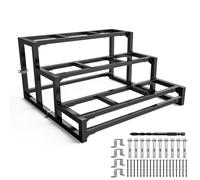 Steel Stairs Freestanding 3 Steps,Galvanised Stair Stringer for Wooden Tread, Stairs Brackets for Indoors Step and Outdoor Steps (Width 100 cm, Height 53 cm)