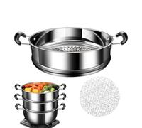 Steel Steamer, Stainless Cookware, Drawer Pan Kitchen Use, for Cooking Vegetables Seafood Buns Eggs Pastries and Roughage at Home, Supports Healthy Daily Meal Preparation with Design