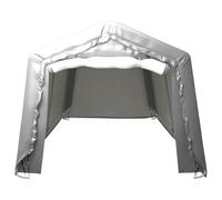 Steel Storage Tent, 300 x 750 cm, Grey with UV-Resistant PE, Weatherproof, Robust Galvanised Steel Frame, Ideal as a Tool Shed, Workshop, Bicycle Garage, Outdoor Protection and Storage Space