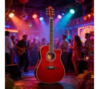 Steel-string Acoustic Guitar Bundle Kit with Cutaway Design for Adult Players