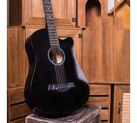 Steel String Acoustic Guitar Kit, All-Wood Glossy Guitarra Acustica, with Premium Accessory Set And Gig Bag,Gray,41in