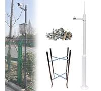 Steel Surveillance Pole With Gun Camera Arm, Tall Round Security Camera Holder Post/Pole Mount Corner Bracket Kit, For Industrial/Squares/Residential Areas(8.2ft/2.5m)