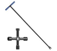 Steel T Handle Curb Valve, Water Meter Key, Triangle Square Utilities Key, Water Shut Off Wrench, T-Shaped Check Valve Wrench Spanner | for Home Garden Lawn Backyard Outdoor Camping Plumbing