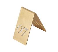 Steel Table Number Brass Table Number Plate Place Cards Tent Style 40x65mm 1.5x2.5 Inch Numbers 1-12(Number 7)