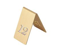 Steel Table Number Brass Table Number Plate Place Cards Tent Style 40x65mm 1.5x2.5 Inch Numbers 1-12(Number 12)