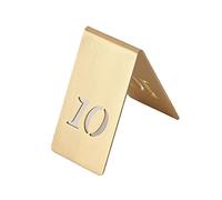 Steel Table Number Brass Table Number Plate Place Cards Tent Style 40x65mm 1.5x2.5 Inch Numbers 1-12(Number 10)