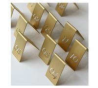 Steel Table Number H62 Brass Table Numbers 1-10 Triangle Place Cards Hollow Out Gold 40x65mm 10 Pack