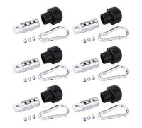 Steel Terminal Cable Stopper With Compression Rubber Cap Secure Fit 5Mm And 6Mm Gym Pulley Cables Stable Steel Core Shock-Absorbing Sleeve Connector Exercise Equipment(6set)