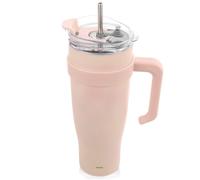 STEEL THERMAL MUG 1200ml WITH HANDLE AND STRAW ORION 112283 PINK