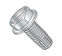 Steel Thread Cutting Screw, Zinc Plated Finish, Hex Washer Head, Slotted Drive, Type F, 8-32 Thread Size, 1/2" Length (Pack of 100)