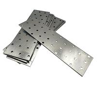 Steel Timber Connector Flat Connecting Joining Plate Galvanised Z275g/m2 20μm Brace Bracket Heavy Duty Perforated Metal Sheet 8" x 2.3" (200 x 60 x 2mm) Pack of 10pcs