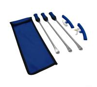 Steel Tire Iron Set 25Pcs with Rubber Guards(11-inch Blue Bag) | Fits cars, motorcycles, light trucks, curved tips for various rims, efficient mounting and dismounting