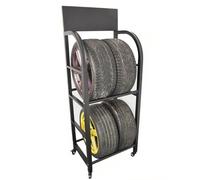 Steel Tire Rack, Heavy Duty Wheel Holder for Garage Workshop Storage | Heavy Duty Mobile Tire Rack for Safe Auto Wheel Storage, Ideal Garage Solution for Organizing and Displaying Tires