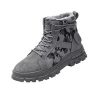 Steel Toe Cap Boots, High Top Camouflage Ankle Boots Warm Lined Lace-Up Snow Boot Non-Slip Flat Soles Footwear Lightweight Outdoor Sport Footwear Industrial Construction Boot